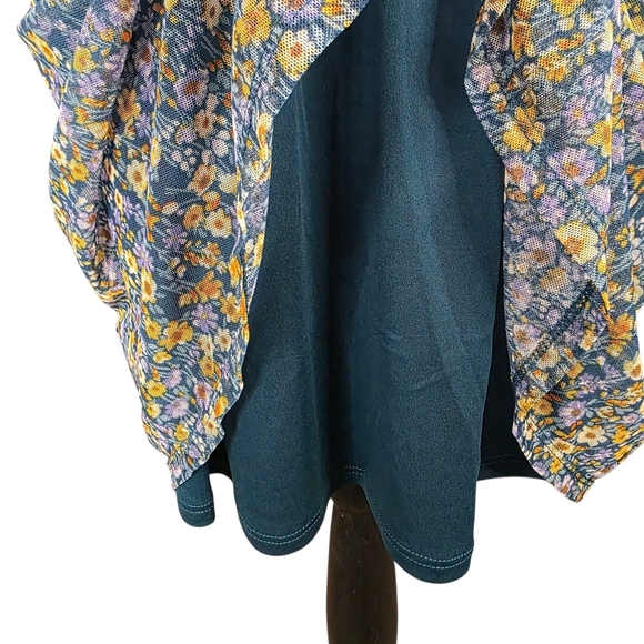 🌼 Lily Rose Blue Floral Midi Feminine Summer Sun Dress Plus Size Women XXL 🌼 - Picture 5 of 8